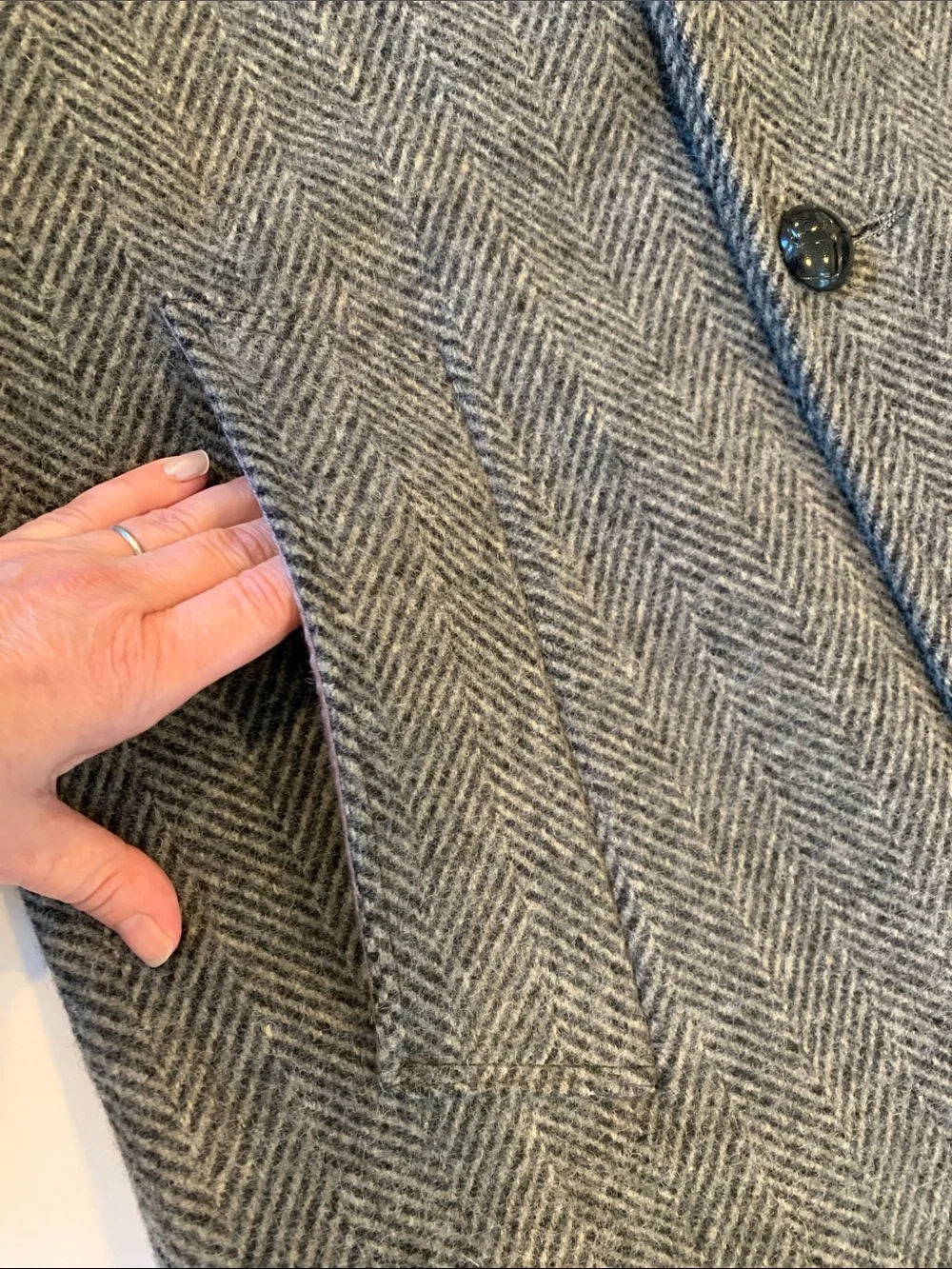 Mid-Century Maine Guide Men’s Size 38  Small/Medium Wool Coat w/ Faux Fur Collar